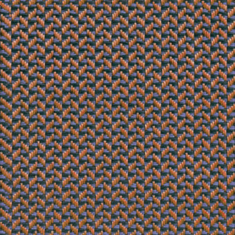 Woven texture pattern with zigzag bands of dark teal, lavender, and terracotta orange; rectangular weave elements create a subtle 3D effect.