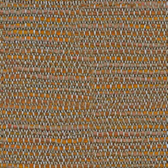 Textile pattern with muted terracotta, ochre, and dusty rose horizontal bands, featuring a dense, nubby weave and fibrous texture.
