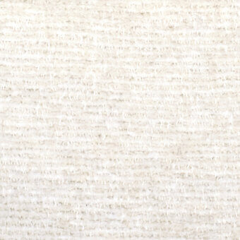Off-white woven textile with subtle horizontal stripes, featuring a thick nubby texture and irregular pile, suggesting a wool or blend fabric.