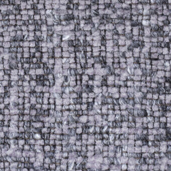 Gray tweed fabric texture displaying a heathered, grid-like weave with nubby fibers and subtle tonal variations in a close-up view.