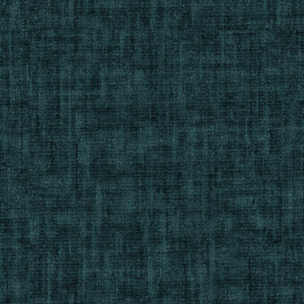 Teal linen fabric swatch displaying a mottled, textured weave with vertical striations and a matte finish against a matching teal backdrop.