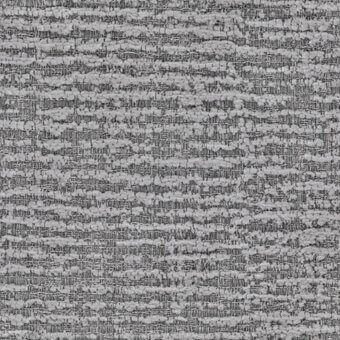 Woven fabric sample in grayscale, featuring horizontal bands of raised texture and small knots, labeled “5357 acier”.