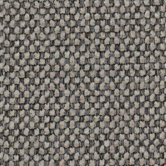 Woven fabric texture, gray and beige tones, repeating rounded node pattern on a grid, dense linen-blend material, structured geometric weave.