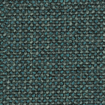 Textile sample, teal and gray, dense repeating pattern with raised dots, rough nubby texture, tight uniform weave, identified as “5369 ocean.”