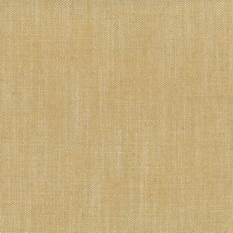 Woven fabric sample, muted gold tone, dense texture with vertical and horizontal threads creating a matte, natural fiber appearance.