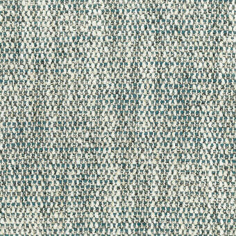 Textile sample 5420 canard, teal and off-white dobby weave with nubby texture, featuring subtle horizontal bands and a matte finish.