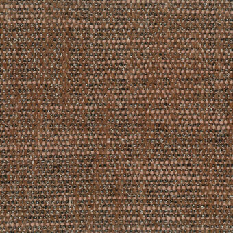Woven textile sample, earthy brown with beige and charcoal threads, dense irregular pattern, matte finish, product code “5430 sienne”.