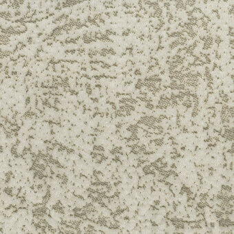Woven fabric sample, beige and light taupe, with dense organic pattern of interwoven lines and clustered bumps; matte finish.