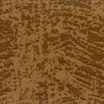 Ruggine rug with organic pattern, brown and tan color palette, woven texture, abstract foliage shapes, dense composition, neutral background.