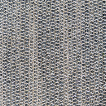 Grey botanic blend textile sample, plain weave with heathered grey and beige yarns, displaying a dense, textured surface and uniform structure.