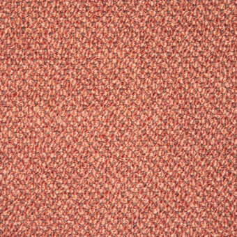 Granular texture sample in muted coral-red, composed of irregular elements with a slightly rough surface and mottled reddish-brown tones.