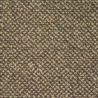Woven texture in muted beige and brown tones features a granular, nubby surface with a horizontal red thread accent.