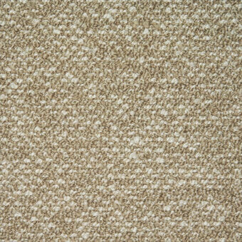 Beige looped fabric texture with heathered tones, dense short pile, and a nubby woven surface displaying a casual, natural aesthetic.