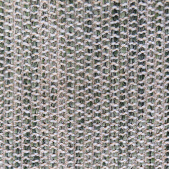 Olive-green textile sample with dense, irregular weave; muted blend of olive, off-white, and beige threads with a nubby, matte texture.
