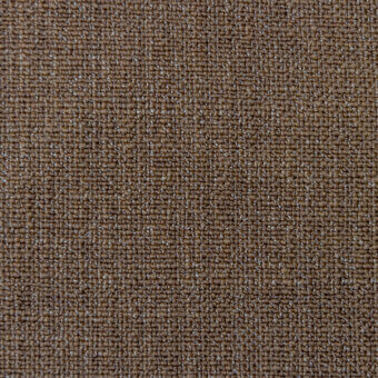 Linen textile sample, brown color, dense weave pattern with a matte finish and subtle granular texture displaying natural fiber variations.