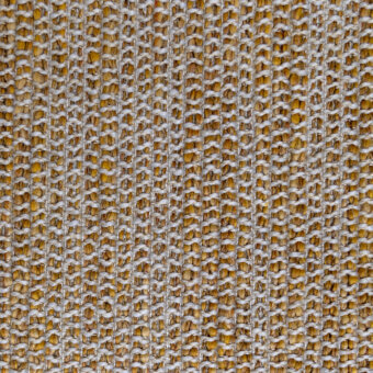 Yellow botanic textile sample displaying a dense woven fiber pattern with light gray threads forming a subtle grid structure.