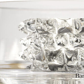 Superior Barovier&Toso Rosati wall lamp crafted in clear glass with a highly faceted glossy finish