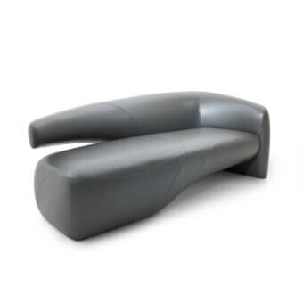 Elegant Giorgetti Seidon Sofa Maserati Edition sofa upholstered in smooth matte synthetic material with an organic asymmetrical form