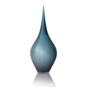 Luxury Wave Murano Glass Ampolle vase in grayish-blue Murano glass with sandblasted matt surface