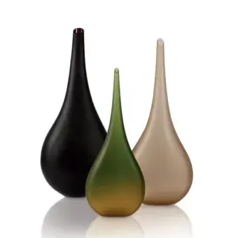 Captivating Wave Murano Glass Brina vase in gradient green and golden yellow with a glossy finish