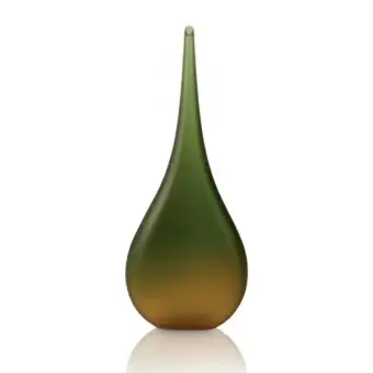 Superior Wave Murano Glass Brina vase crafted in luxury Murano glass with amber to olive gradient finish