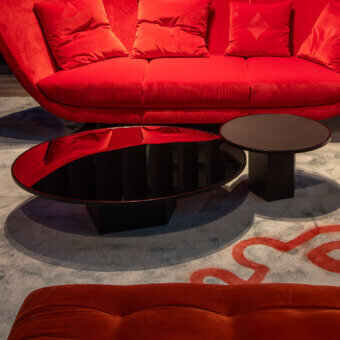 Elegant Joker Home Collection FO-2510 coffee and side tables in veneer with a striking mirror tabletop and black finish