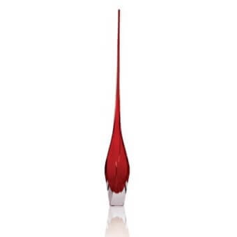 Distinguished Wave Murano Glass Dardi vase crafted in deep red Murano glass with a glossy polished finish