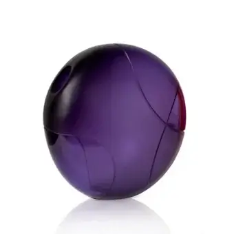 Exclusive Wave Murano Glass Disko Murano vase crafted in saturated purple glass with a glossy gradient finish