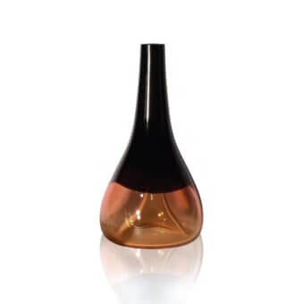 Distinguished Wave Murano Glass Formosi vase crafted in luminous clear glass with deep opaque black glass and a glossy finish