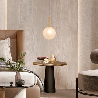 Superior Euroluce Bubbles suspension lamp crafted in frosted glass with a brass-toned rod and circular canopy
