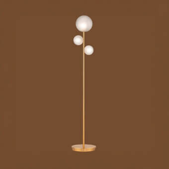 Distinguished Euroluce Bubbles floor lamp with luminous organically shaped design in glossy golden metal