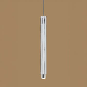 Superior Euroluce Castel suspension lamp with matte white synthetic material and polished chrome accents