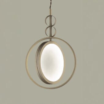 Captivating Euroluce Girasole suspension lamp crafted in warm gray metal with a translucent illuminated panel and matte finish