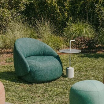 Distinguished Lapalma Kipu Club lounge chair in deep teal green textured textile with matte finish