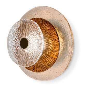 Elegant Sicis Andromeda wall lamp crafted in brass with bronzed glass discs and champagne finish