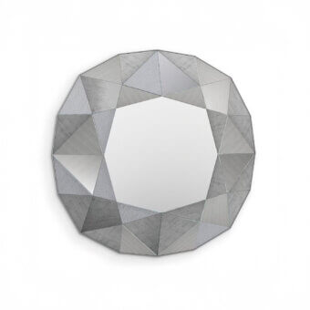 Exceptional Sicis Cushion Mirror, a wall accent crafted with cool gray Vetrite glass and integrated LED backlighting