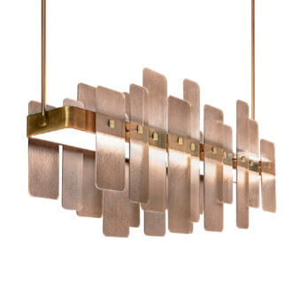 Superior Sicis Oscar Chandelier lamp crafted in brass with frosted glass elements and antique bronze finish
