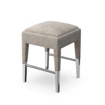 Exceptional Sicis P08 bar stool in warm gray velvet upholstery with a coated metal leg finish