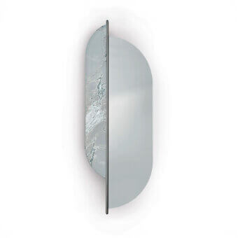 Superior Sicis Shared Mirror with Vetrite glass, extra-clear mirror, and coated solid wood built with integrated LED backlighting