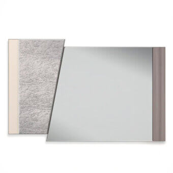 Innovative Sicis Totem Mirror, a contemporary accent crafted with ebony wood and liquid metal with Vetrite glass insert