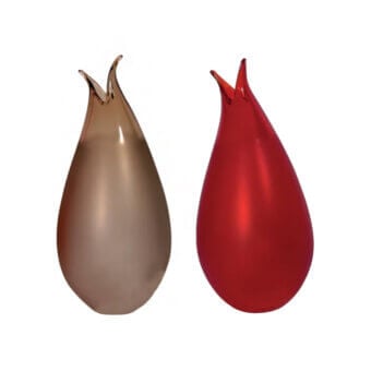 Superior Wave Murano Glass Gremoglio vase crafted in golden-brown Murano glass with a sandblasted finish