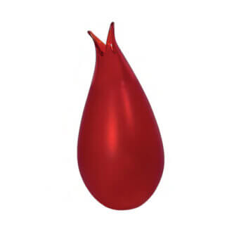 Elegant Wave Murano Glass Gremoglio vase crafted in vibrant red Murano glass with a refined sandblasted finish