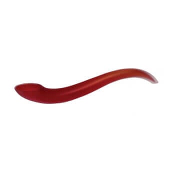 Captivating Wave Murano Glass Giglio centerpiece/vase in vibrant red glass with a soft sandblasted texture