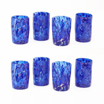 Superior Wave Murano Glass Go.To Murano tumbler handcrafted in Italy with flowing patterns and pure silver leaf