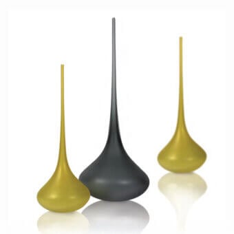 Distinguished Wave Murano Glass Rugiada vase crafted in golden yellow glass with a delicate sandblasted finish