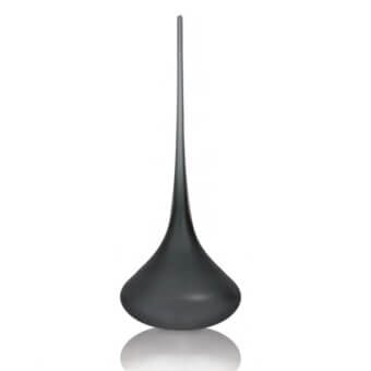 Exceptional Wave Murano Glass Rugiada vase crafted in dark charcoal gray glass with a smooth sandblasted finish