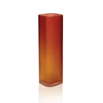 Distinguished Wave Murano Glass Zattere vase crafted in Italy with a gradient from reddish-brown to golden-yellow hues and a glossy surface