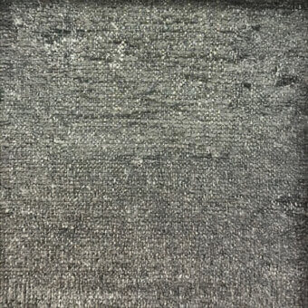 Woven textile sample, muted gray color, irregular fiber pattern with tonal variations and a rough, nubby surface texture.