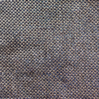 Woven textile sample, beige and navy blue, dense checkered pattern with textured beige threads and fine navy contrast, co1006 col. 32.