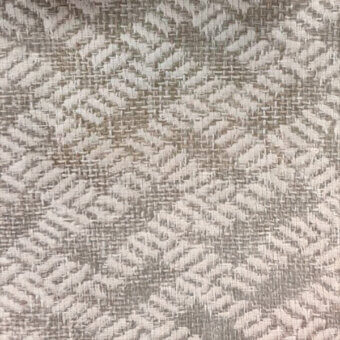 Woven fabric texture, beige and off-white tones, repeating geometric leaf pattern with horizontal and vertical threads, co1008 col.